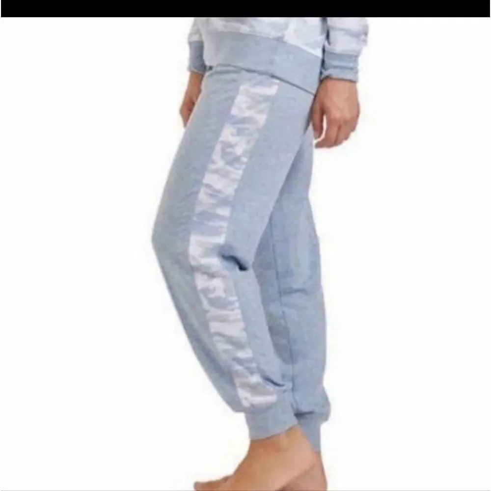 Splendid Jogger Sweatpants Camo Stripe Heather Blue XXL